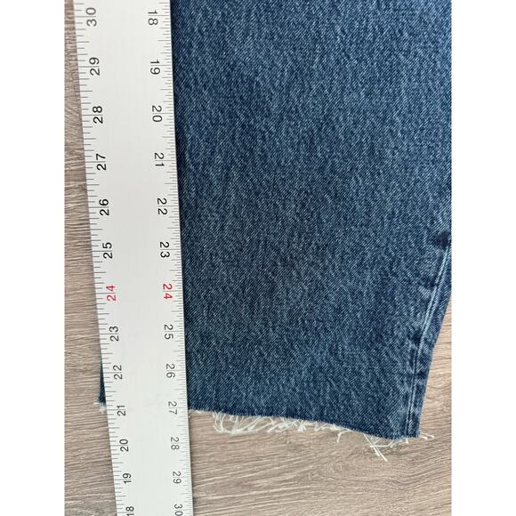 Anine Bing NWT Gavin Washed Blue Jeans Raw Hem Size 28 Straight Leg High Waist - Picture 11 of 11